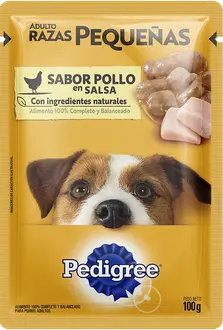 Pedigree Sobres Perro Adulto de Raza Pequeña En Salsa Sabor Pollo 12 x 100g