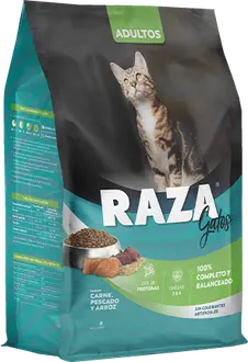 Raza Gato Adulto sabor Carne, Pescado y Arroz