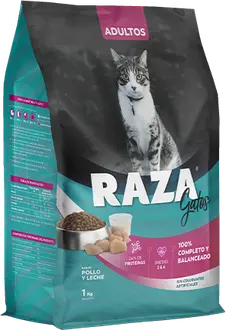 Raza Gato Adulto sabor Pollo y Leche