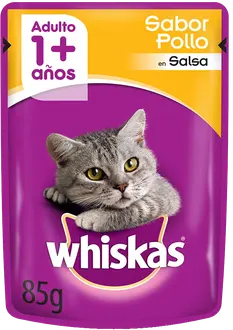 Whiskas Sobrecito Gato Adulto sabor Pollo en Salsa 12 x 85g