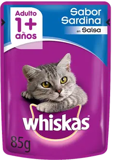 Whiskas Sobrecito Gato Adulto sabor Sardina en Salsa 12 x 85g